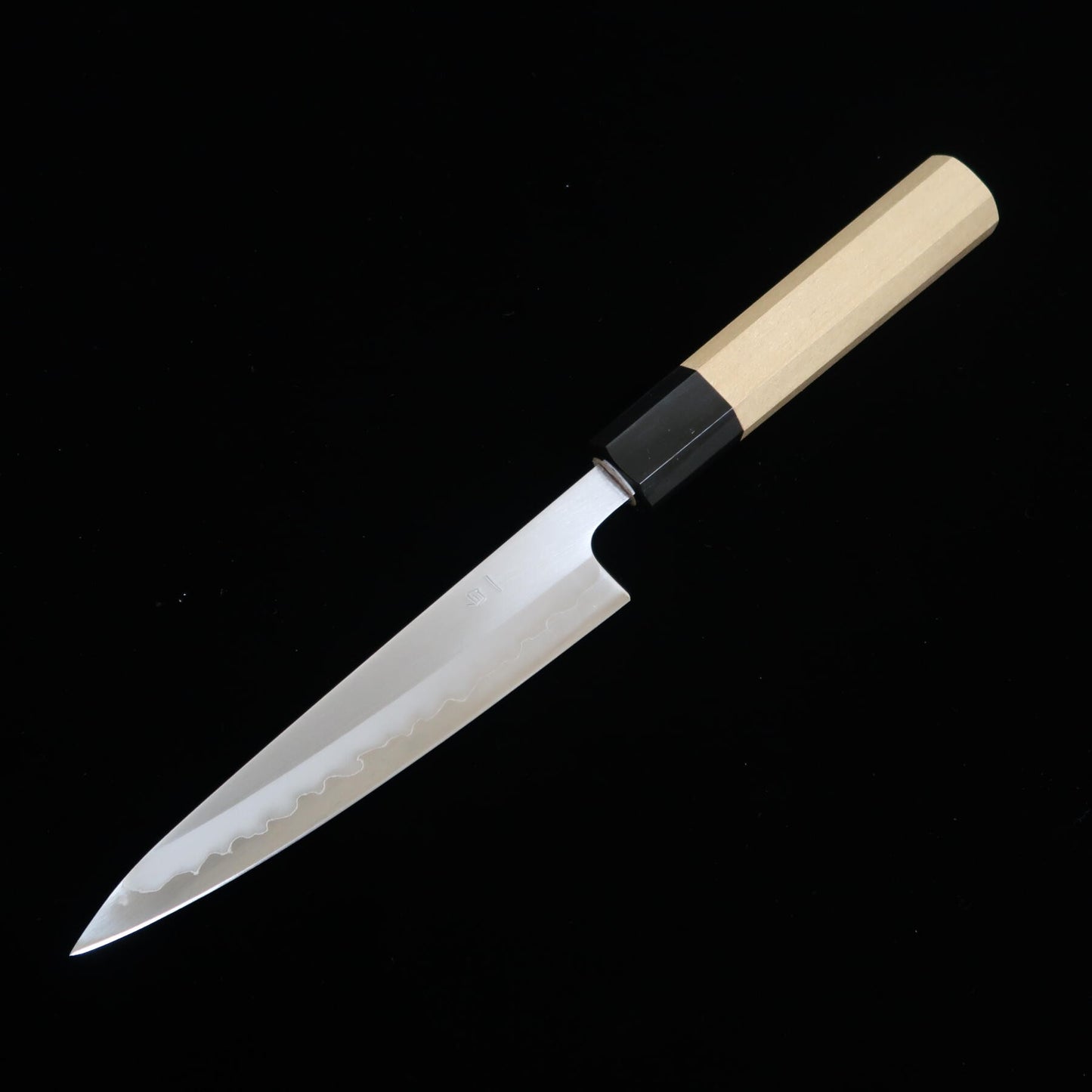 三浦MIURA ペティ 白紙一号 ステン割込 朴八角柄(135/150mm)