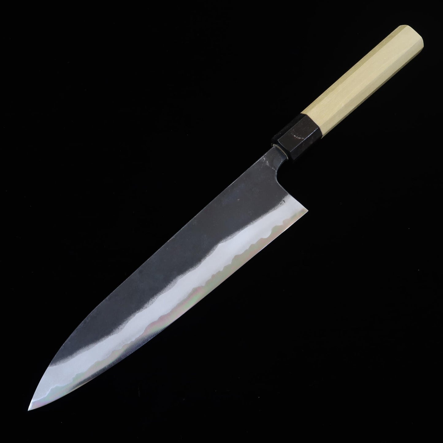 進藤恭平 KYOUHEI SHINDO 牛刀 青紙二号 黒打ち 朴八角柄 (210mm)