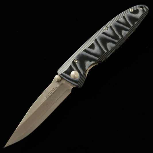Navaja plegable MCUSTA Classic Wave Damasco Micarta azul MC-0010D (85mm)