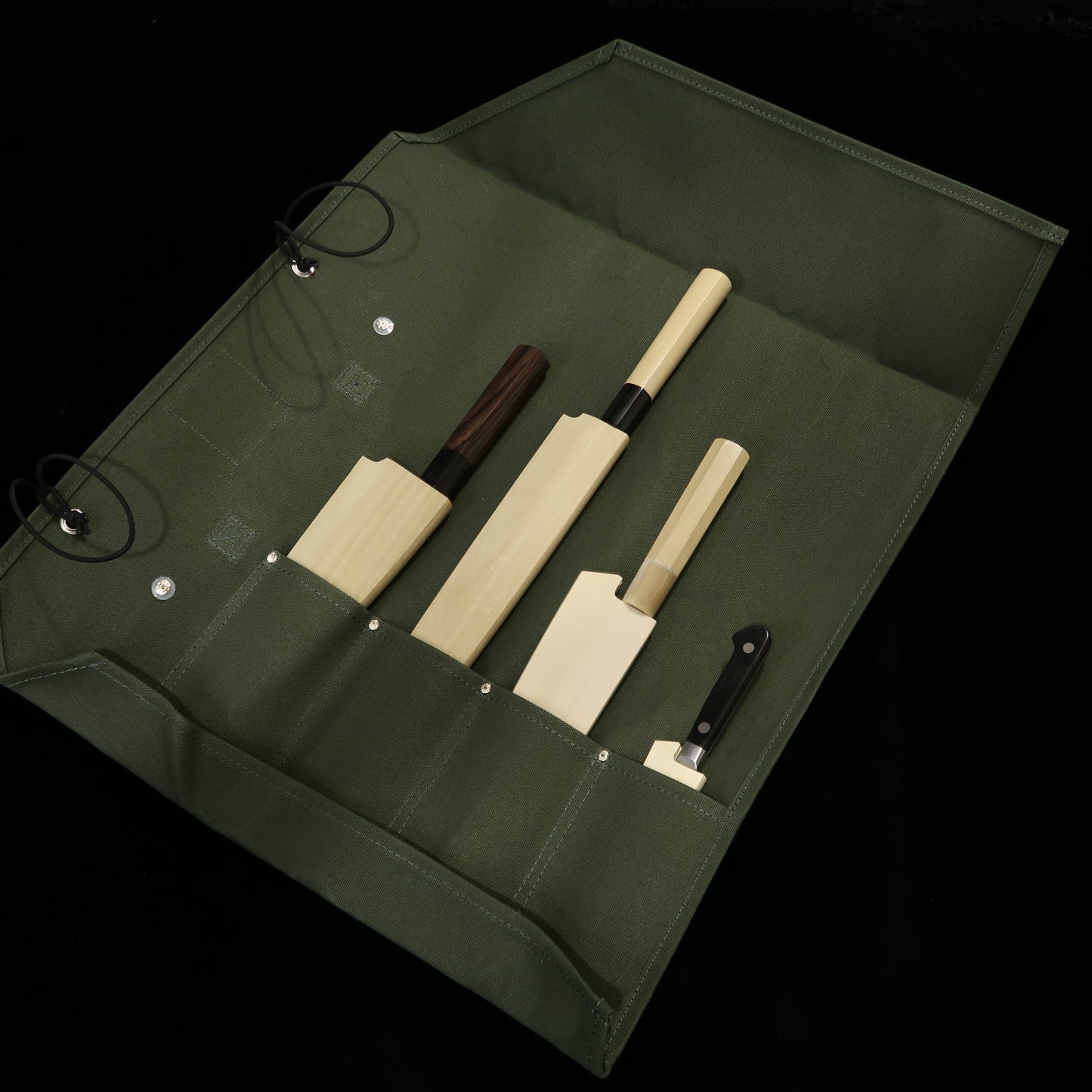 Miura Knives Original Knife Wrap Canvas 51 x 48cm Pack of 4 (Navy/Black/Red/Green/Sand)