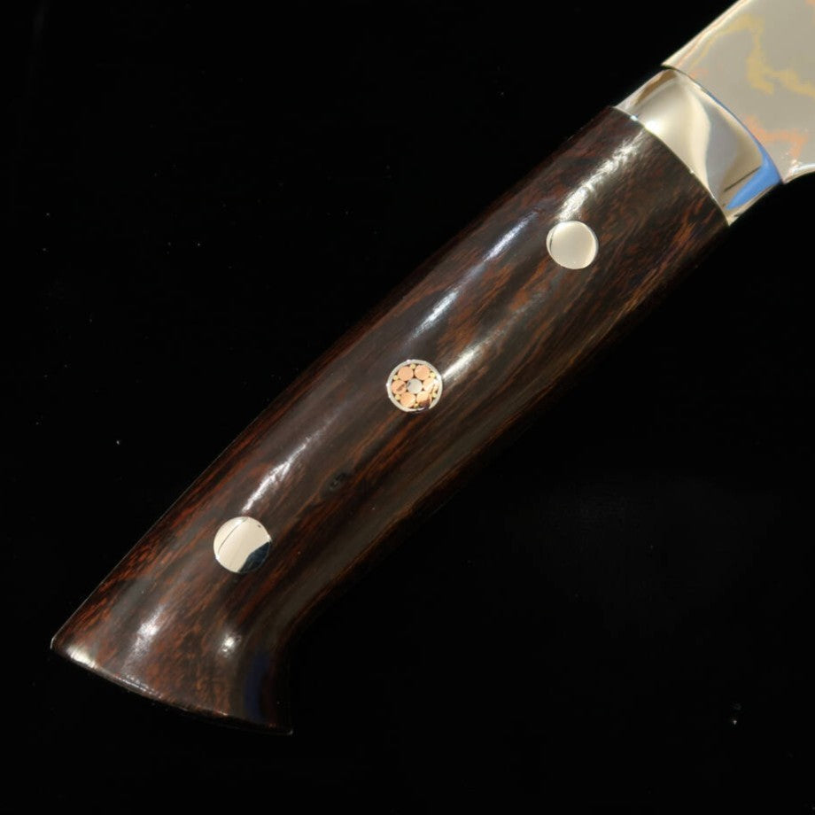 Takeshi Saji Aogami No.2 Colored Damascus Bunka Ironwood (175mm)