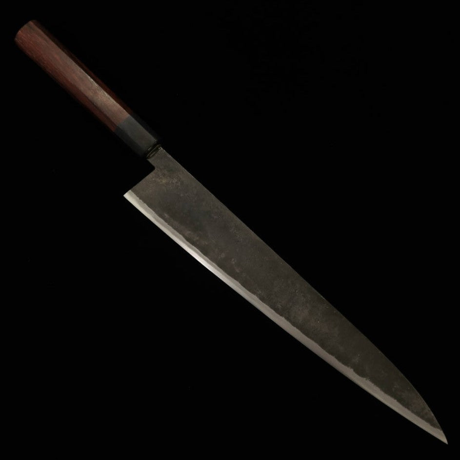 Takeda Cutelaria Takeda Bitchu Forjado à mão Sujihiki/Yanagiba duplo grande Aço Hitachi Aogami Super (240mm)