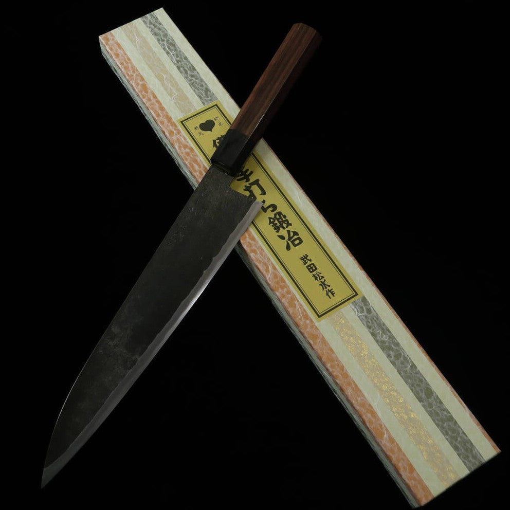 武田刃物TAKEDA 備中手打ち鍛冶 身卸出刃 特大 日立青紙スーパー鋼(230~250mm)