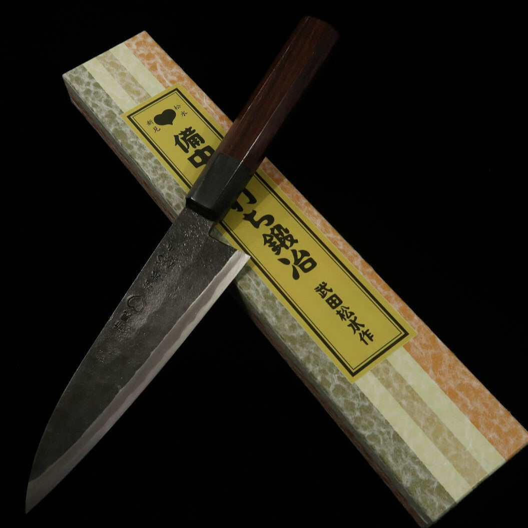 武田刃物TAKEDA 備中手打ち鍛冶 身卸出刃(小) 日立青紙スーパー鋼(140~160mm)