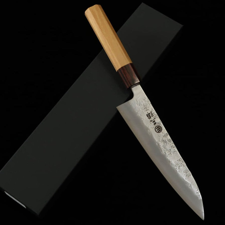 MIURA Gyuto knife Ginsan Zelkova octagonal handle with wooden sheath (180mm)