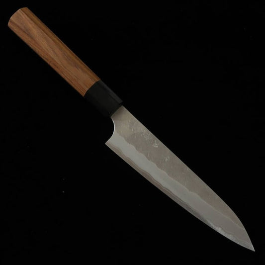 NIGARA Petty Aogami Super, finition polie martelée, manche en teck (120/150mm)