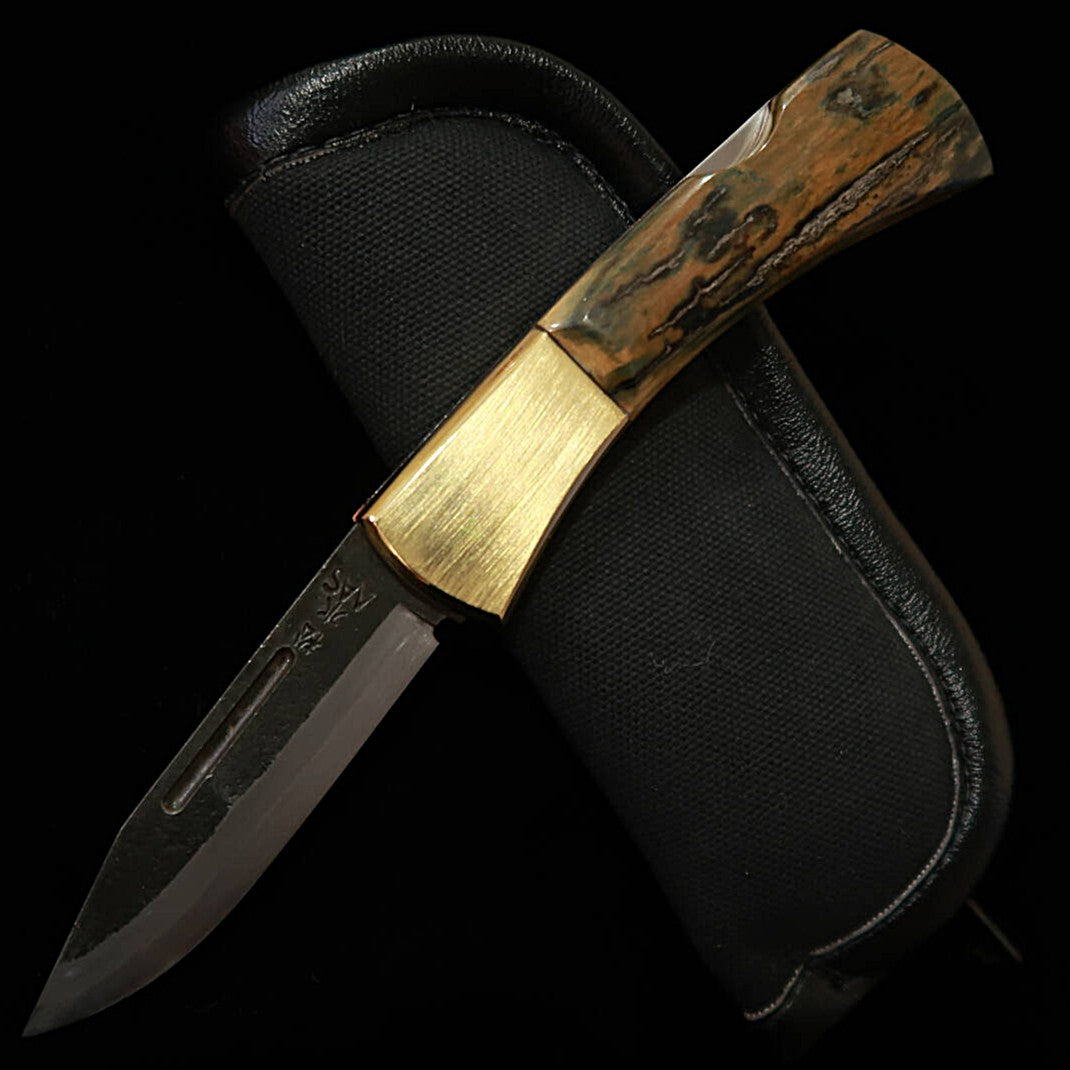 Takeda Cutelaria - Forja artesanal de Bitchu por Fumio Inagaki - Canivete com trava traseira, Mammoth