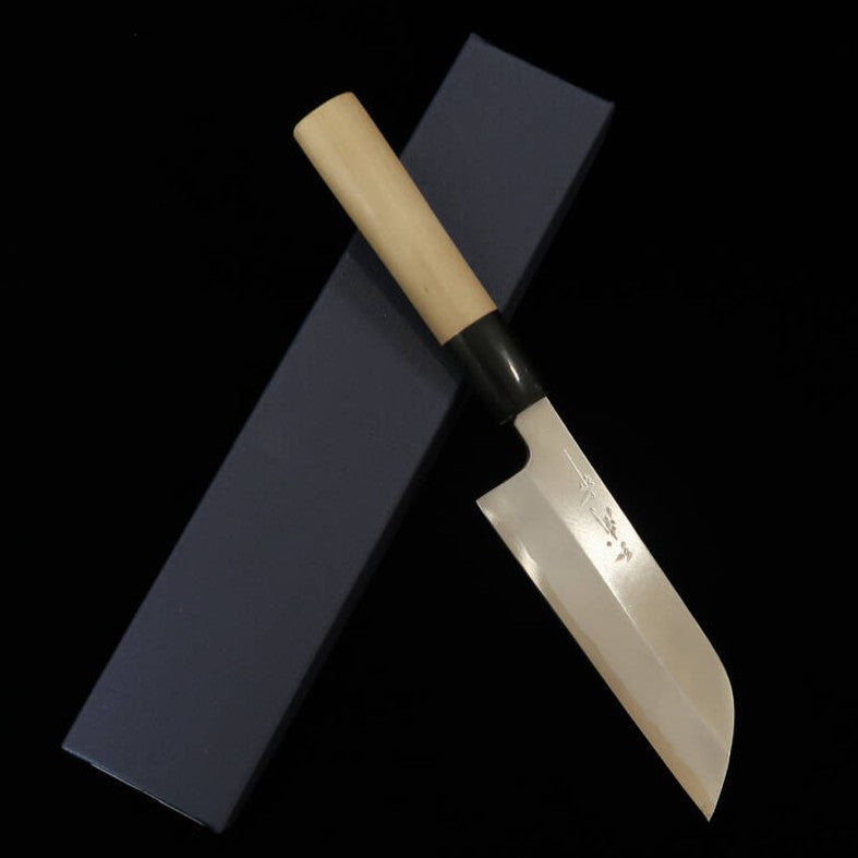 三浦MIURA 面取り 日本鋼 水牛朴丸型柄 (105/130mm)