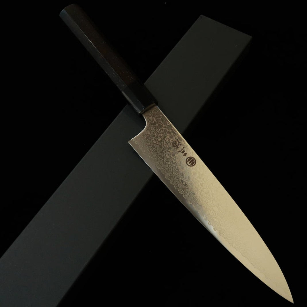 Miura Chef's Knife ZA18 Damascus with Ebony Octagonal Handle (210mm)