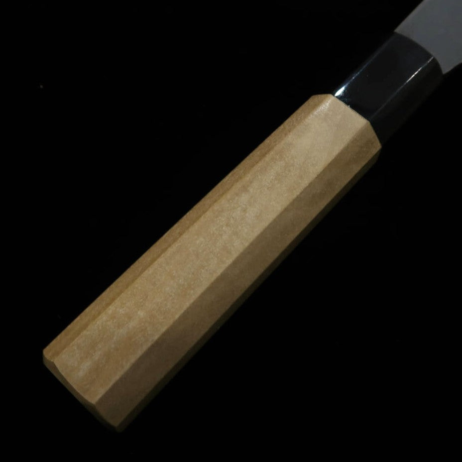 Bunka MIURA Aogami nº1 y acero inoxidable, acabado negro, mango octogonal de madera de magnolia (190 mm)