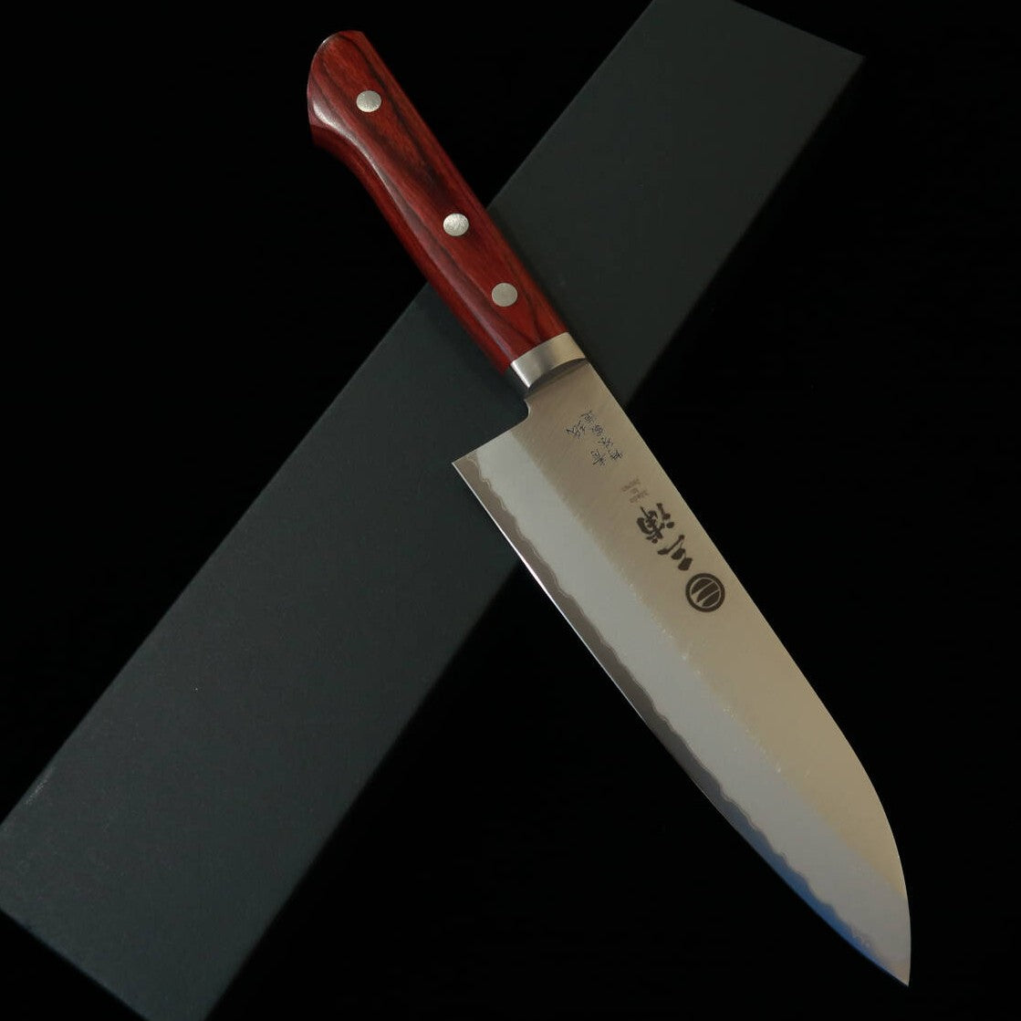 Miura Santoku knife, blue paper, wine handle (165mm)