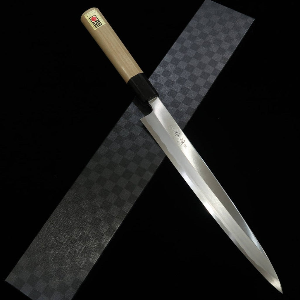 Yanagiba KAGEKIYO Utage Aço Yasugi Cabo de ebano com chifre de búfalo (240mm)