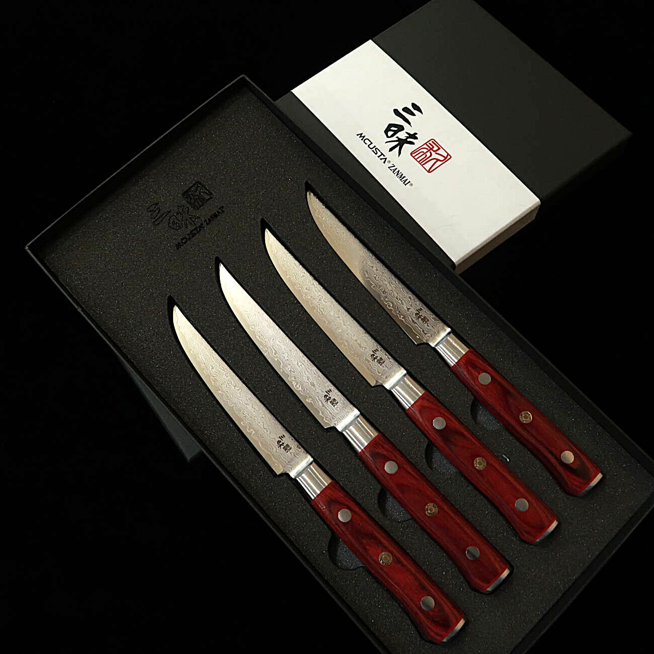 【新定番】三昧MCUSTA ZANMAI クラシックプロ3 紅蓮 ステーキナイフ 4Pset(115mm)