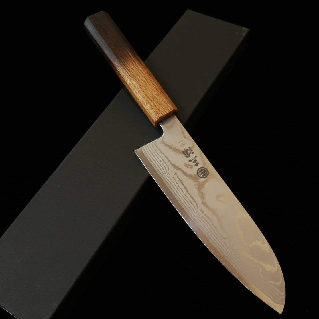 三浦 MIURA 三徳 VG10 ダマスカス 焼漆八角柄 (165mm)