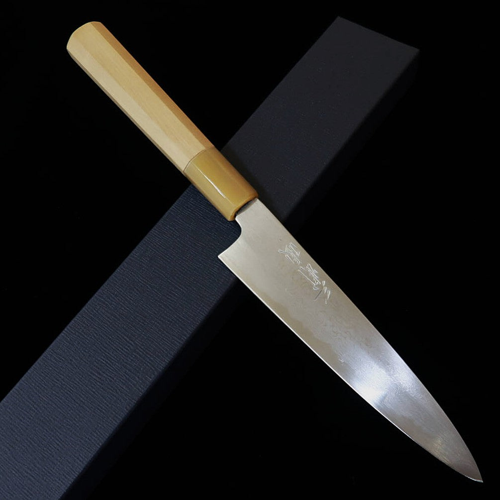 三浦頂MIURA Itadaki 田中義一 ペティ 青紙一号 ダマスカス 朴八角柄(150mm)