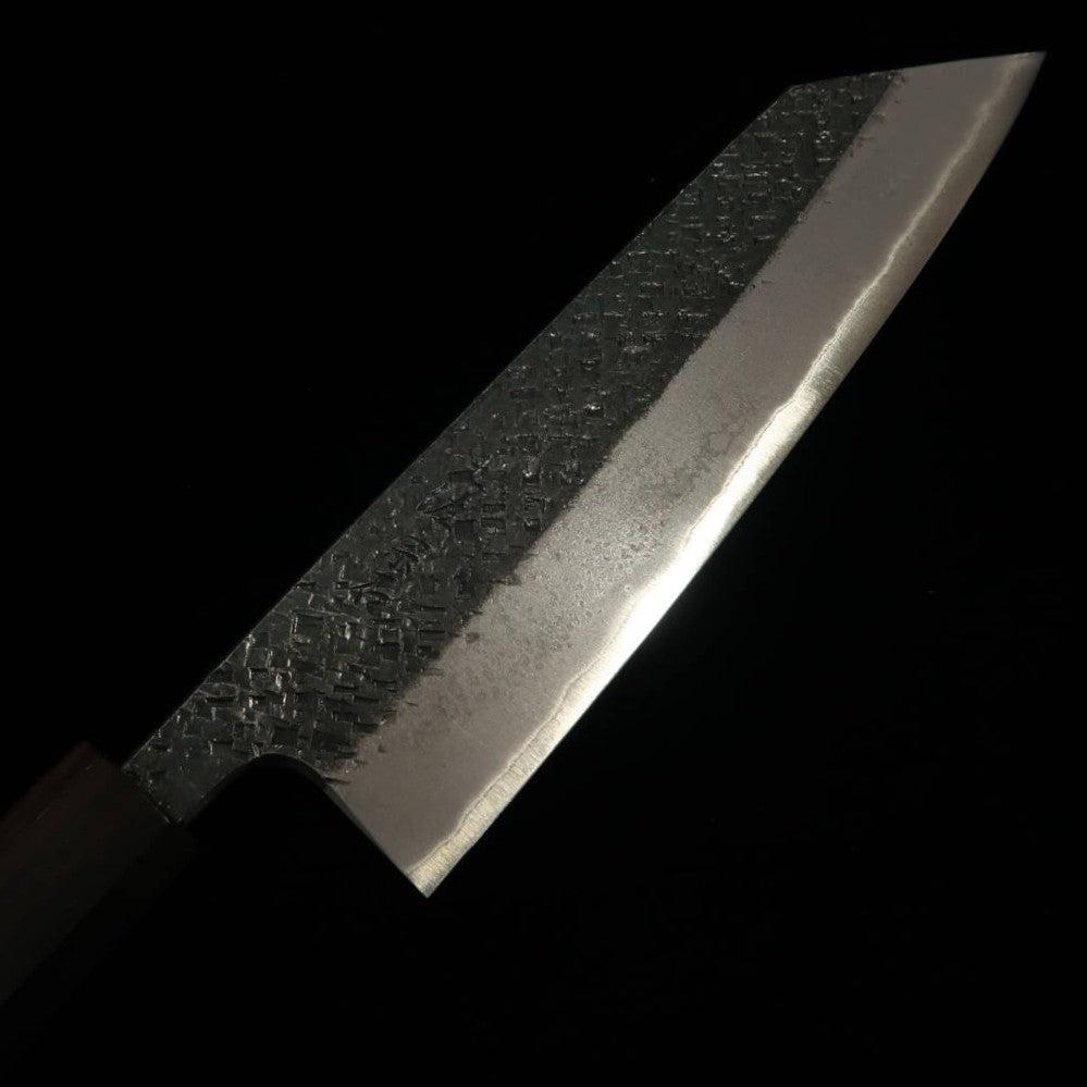 Tosamuneishi TOSA MUNEISHI Bunka Acier bleu n°2 Martelé Finition noire Manche octogonal en ébène (165 mm)