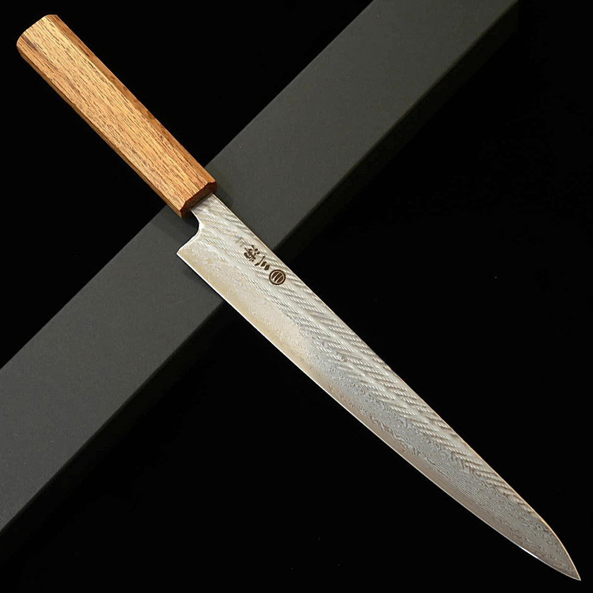 三浦 MIURA 筋引 AUS10(10A)縄目ダマスカス 透明 樫八角柄(240mm)