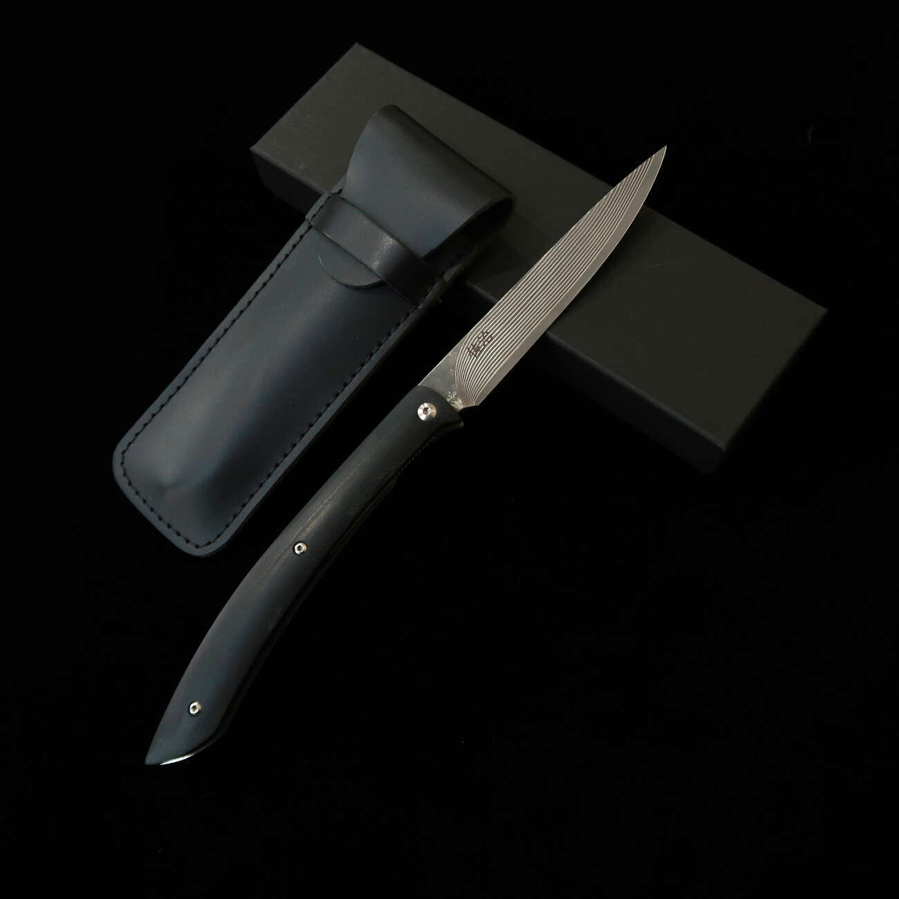 佐治武士 SAJI TAKESHI R2 フォールディングステーキナイフ ブラックマイカルタ (100mm)