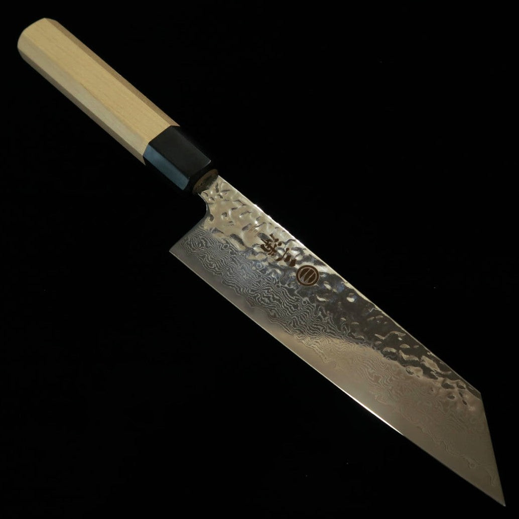 Miura MIURA Bunka AUS10 Miroir Martelé Damas Manche octogonal en magnolia (170 mm)