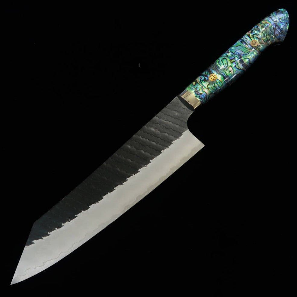 二唐刃物製造所 NIGARA 切付牛刀 SG2 黒打鎚目 螺鈿柄 (210mm)