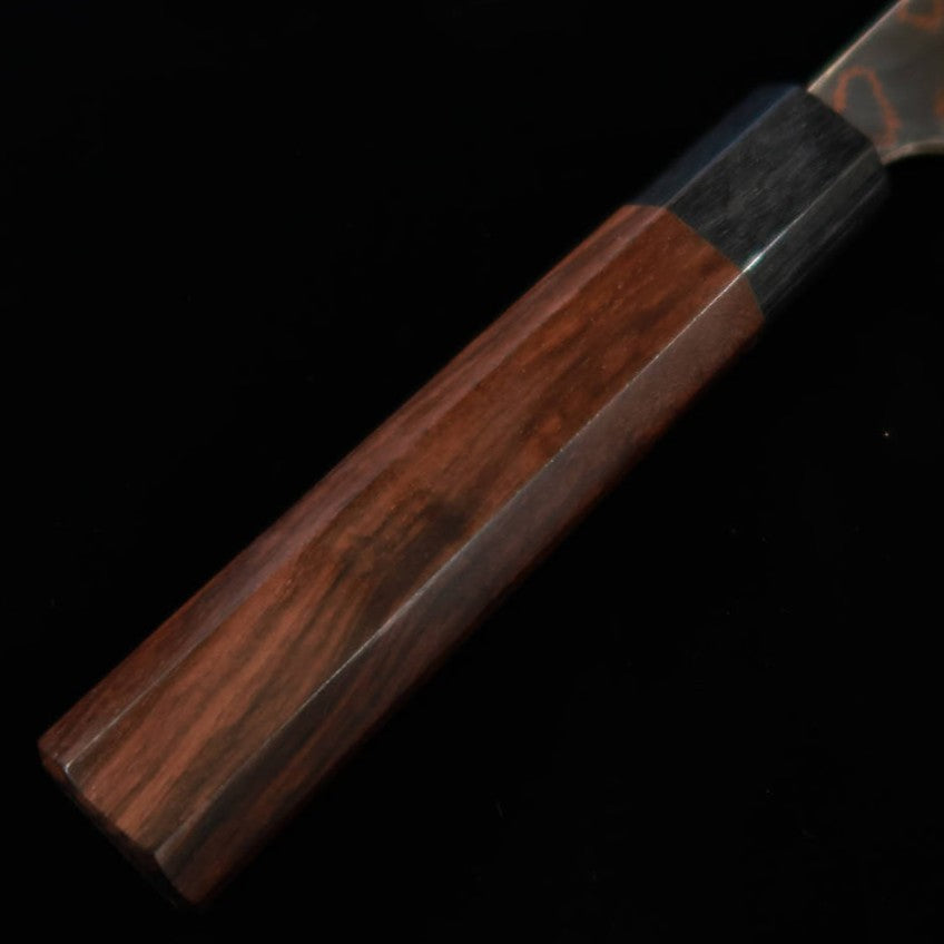 SAJI TAKESHI 佐治武士 Aogami 2 Damasco de color Gyuto mango octogonal de palisandro (210/240/270mm)