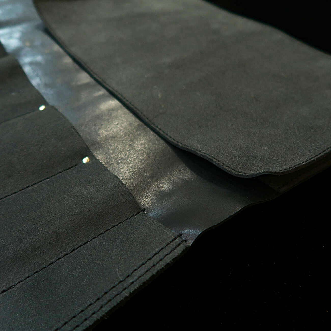 YOKU leatherworks レザーナイフロール 床革ブラック 鞄型