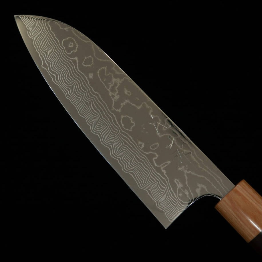 片山 雄太YUTA KATAYAMA VG10ダマスカス 磨き仕上げ 三徳 紫檀栗型柄(170mm)