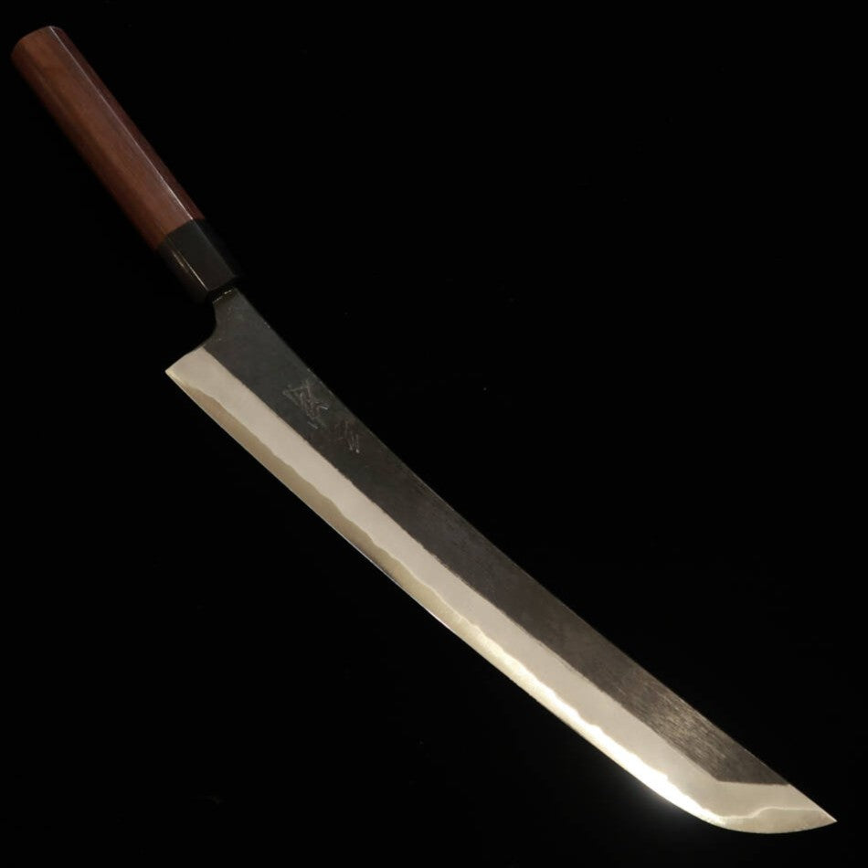 三浦 MIURA by Shindo 先丸筋引 青紙二号 黒打ち 紫檀八角柄 (270/300mm)