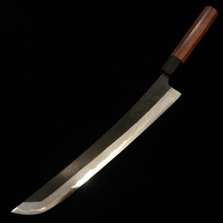三浦 MIURA by Shindo 先丸筋引 青紙二号 黒打ち 紫檀八角柄 (270/300mm)