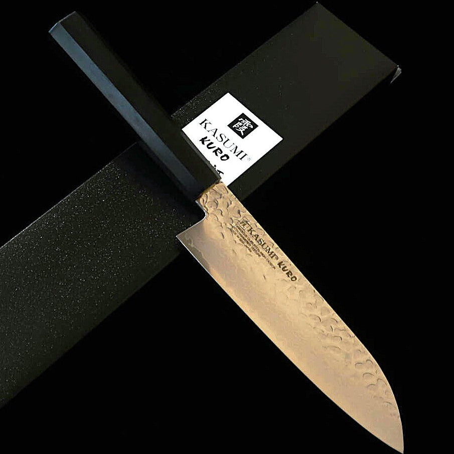 スミカマSUMIKAMA 三徳 モリブデン鋼 ダマスカス 積層強化木柄 KURO KR-35017 (170mm)