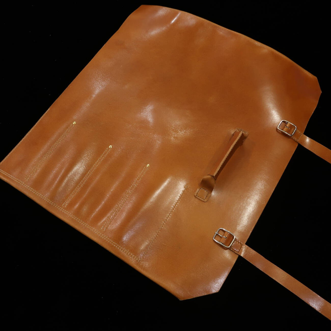 Leather Knife Roll Long Lasteing Leather 4 Colors 4P (Bordeaux/Brown/Navy/Black)
