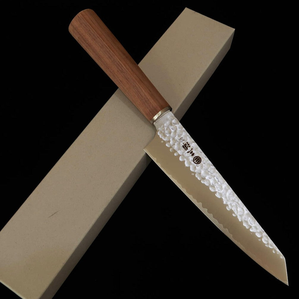 三浦 MIURA 切付ペティ VG10 鎚目 ウォルナット柄(150mm)