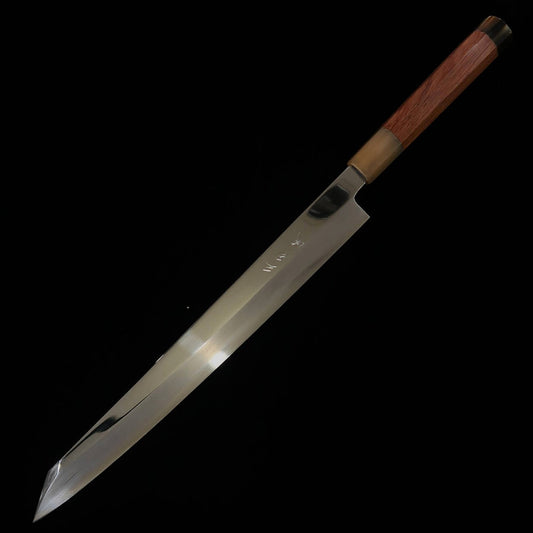 Miura佩 MIURA Obidama Kiritsuke Yanagiba pour gauchers Acier Gin-3 Finition miroir Manche en bois de brésil (300mm)