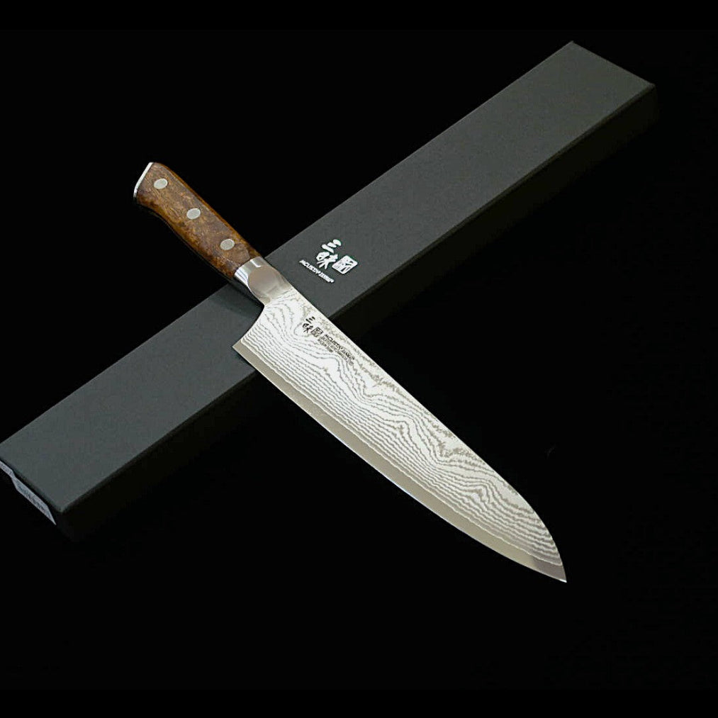 【新定番】三昧MCUSTA ZANMAI クラシック3ダマスカス 牛刀 アイアンウッド (180/210/240mm)