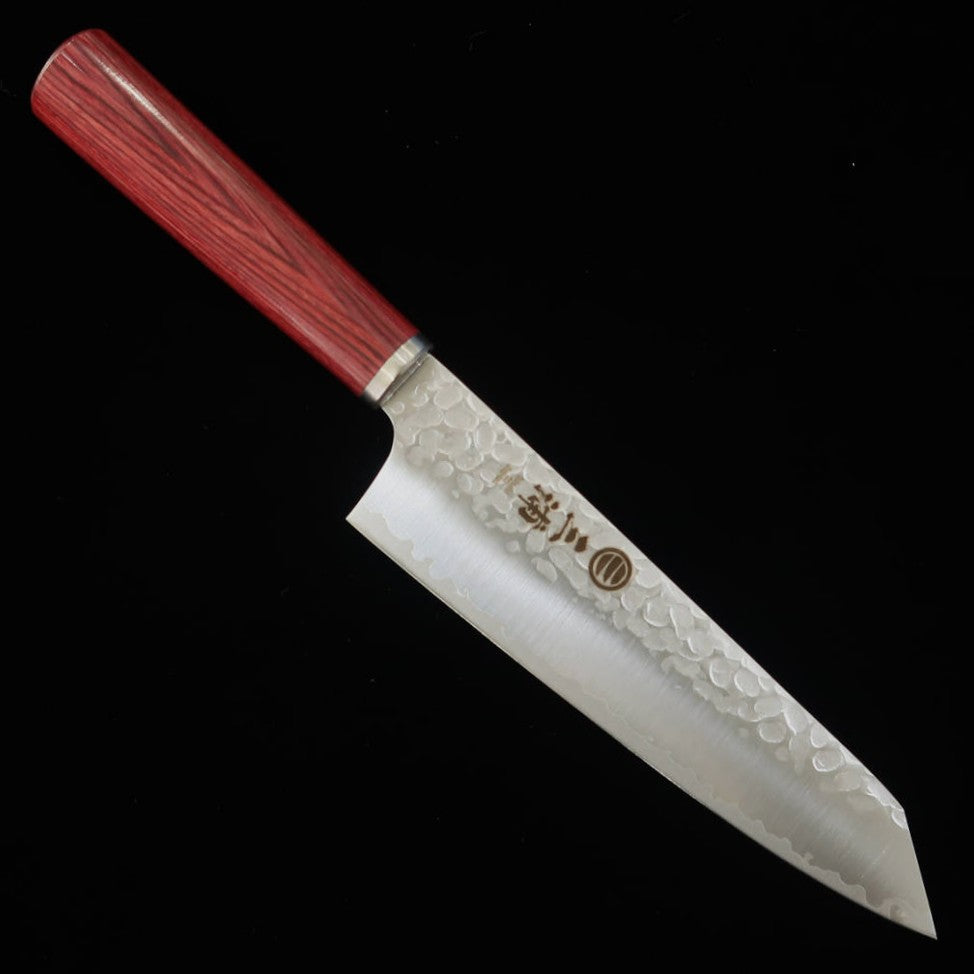 Kiritsuke Santoku MIURA inox martelado cabo em madeira vermelho (165mm)