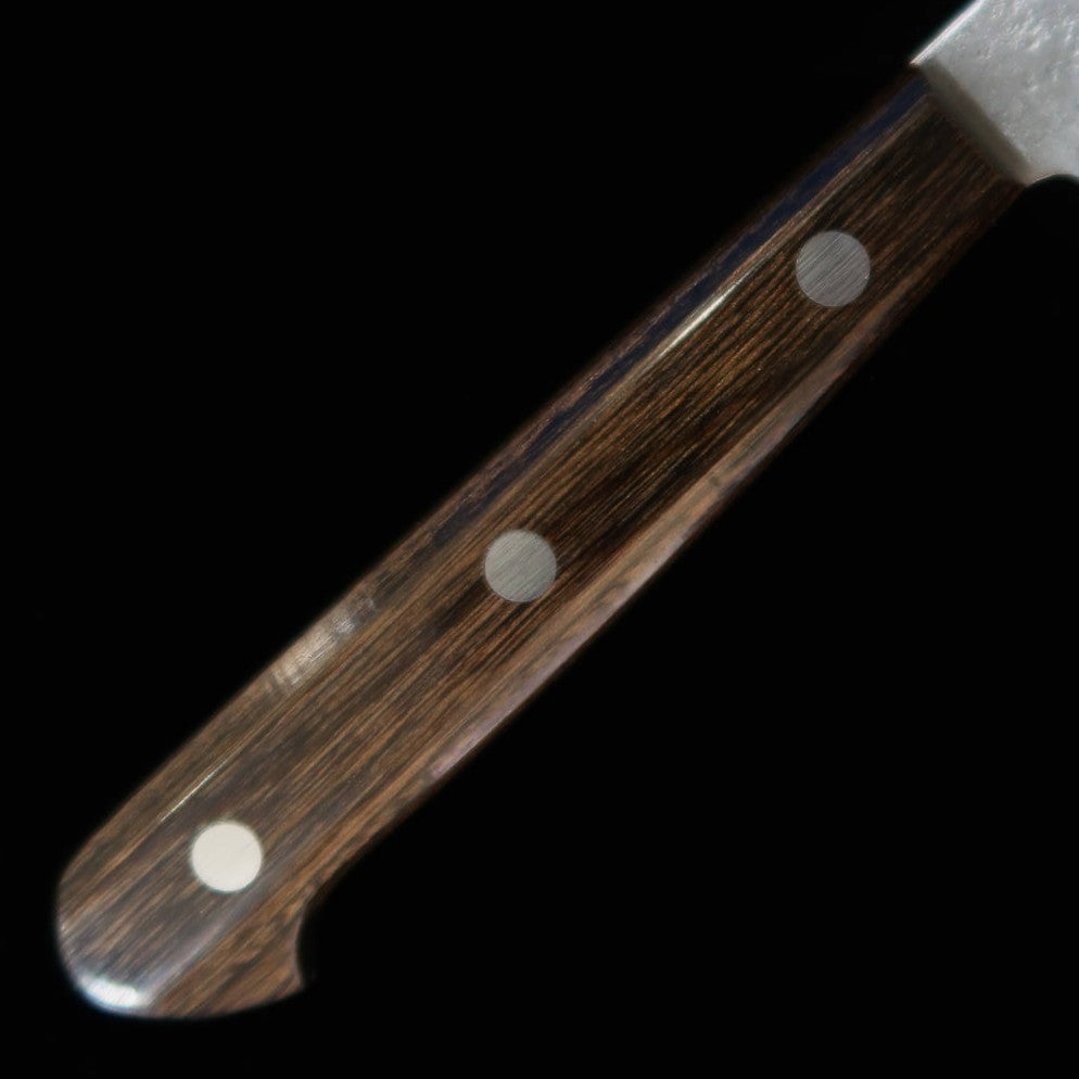 三浦MIURA ペティ 銀紙三号 梨地 焦茶合板柄 (135mm)
