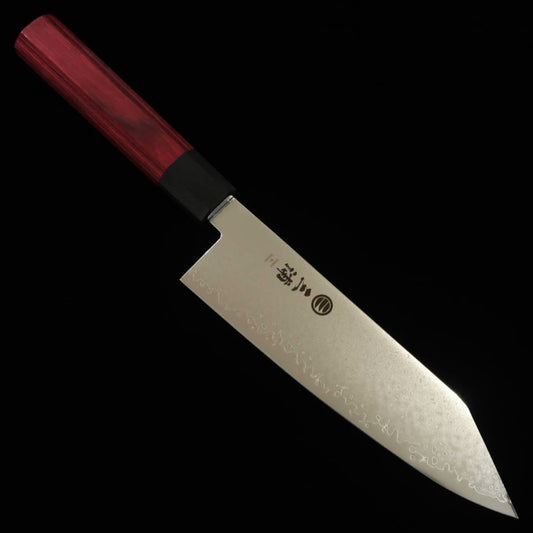 三浦MIURA 切付 33層ダマスカス 八角赤合板 (180mm)