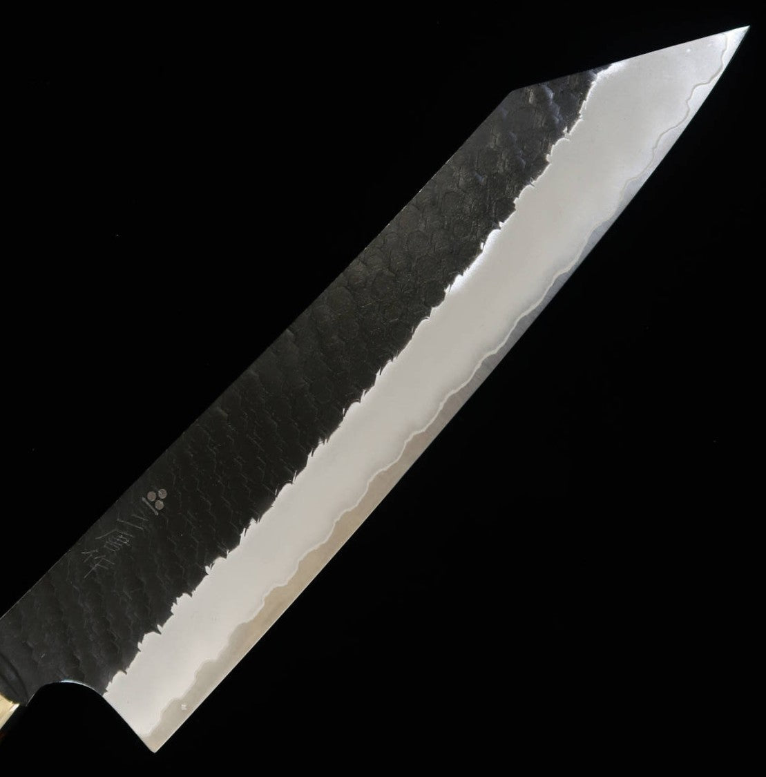 Kiritsuke Gyuto NIGARA SG2 Acabado negro Martillado Mango de ironwood (240mm)