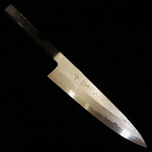 KAGEKIYO 景清 Acero azul n.º 1 Cuchillo de chef japonés Damasco Stainclad Mango Hiramebokashi (210/240 mm)