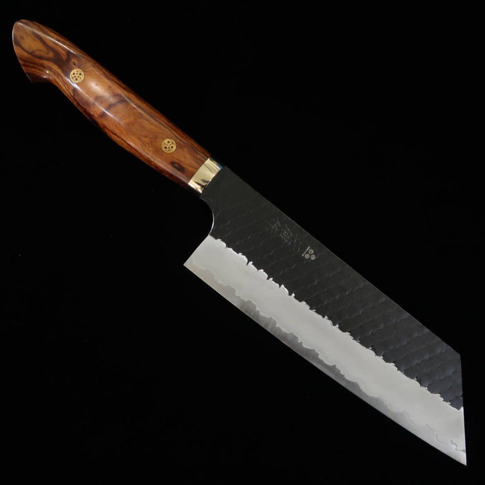 Kiritsuke Nakiri NIGARA SG2 Acabado kurouchi martillado, mango de ironwood (180mm)