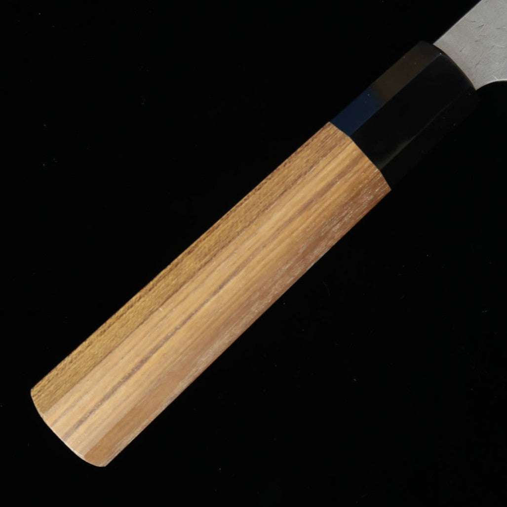 二唐刃物鍛造所NIGARA 青紙スーパー 磨き槌目 牛刀 チーク八角柄 (210/240mm)