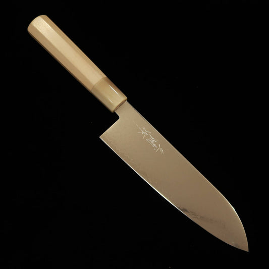 Santoku Miura VG-10 Damascus, with an Octagonal Magnolia Handle (180mm)