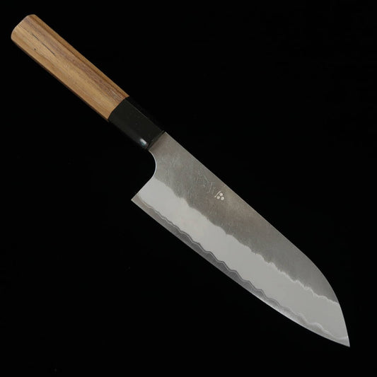 NIGARA Santoku Aogami Super Kurouchi Teak Handle (180mm)
