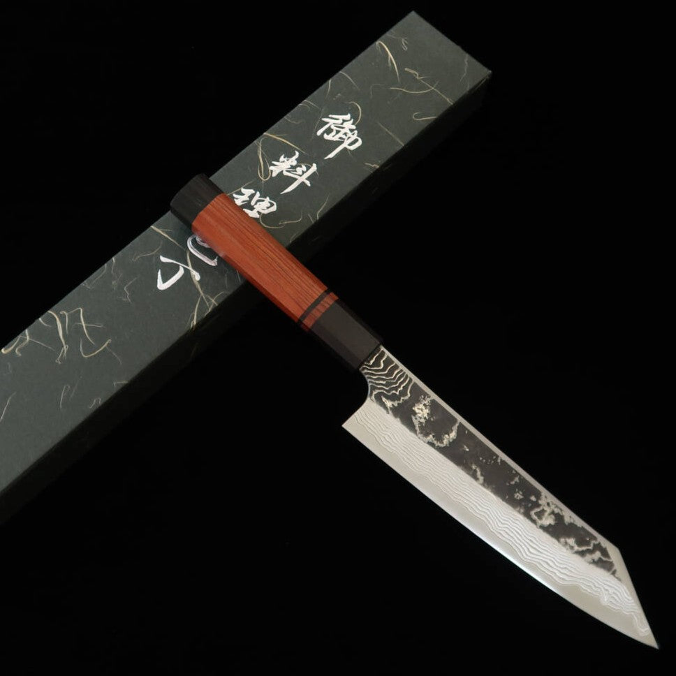 Hatsukokoro Yorokobi SP Kiritsuke Gyuto SLD Finition Noire Blast Manche Bubinga (210 mm)