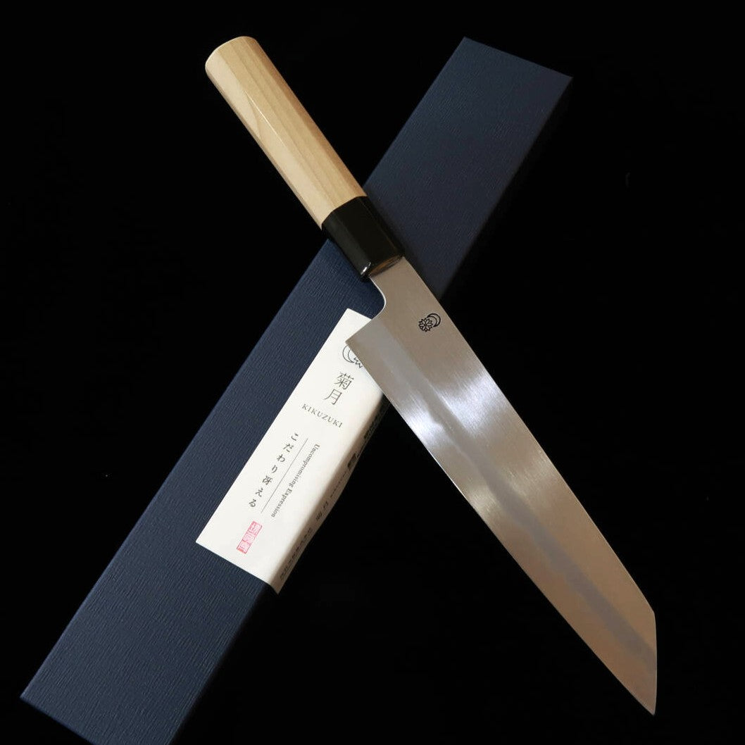 堺菊守SAKAIKIKUMORI 霞 切付牛刀 白紙二号 朴八角柄(210/240mm)