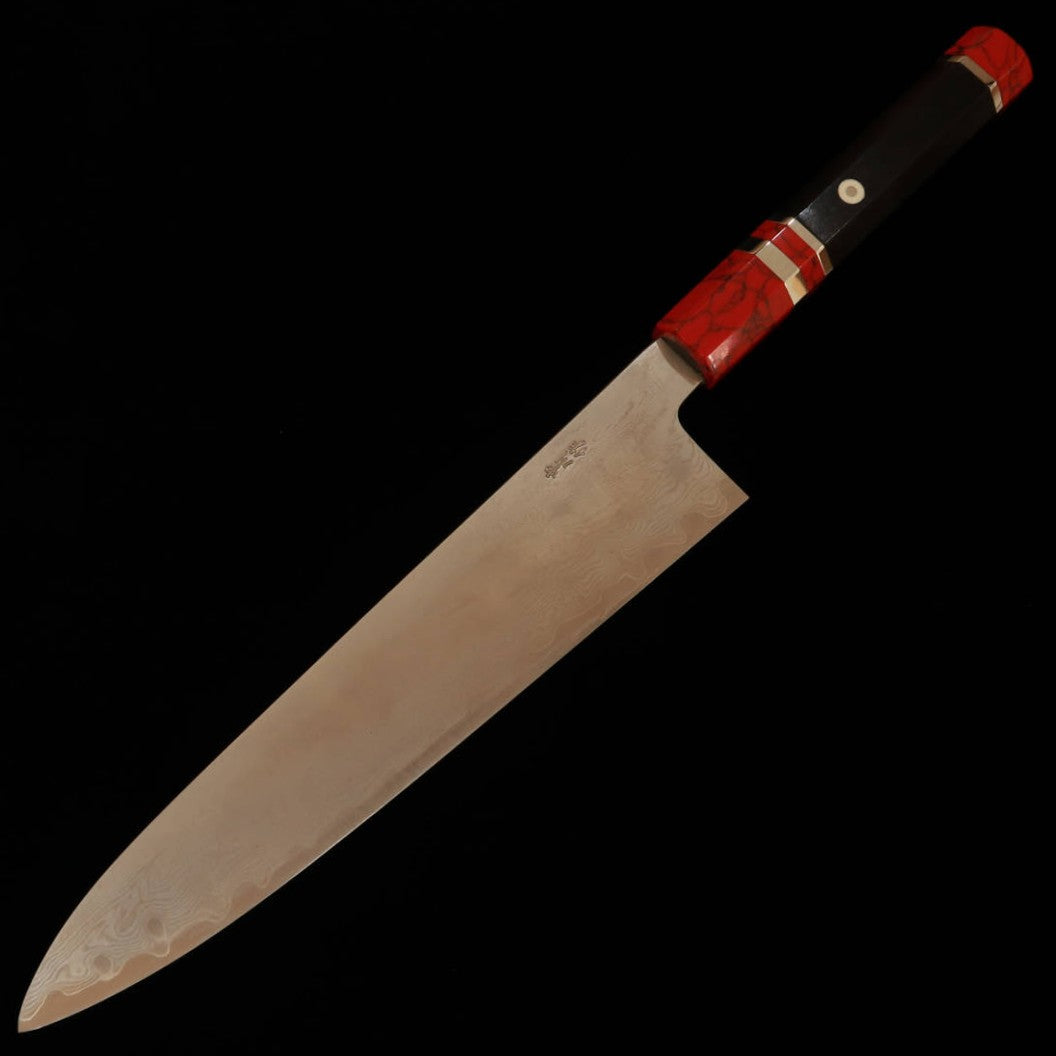 三浦佩MIURA Obidama 牛刀 VG10 ダマスカス カスタムハンドル (240mm)