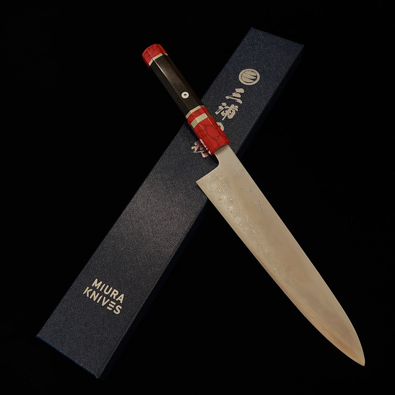 三浦佩MIURA Obidama 牛刀 VG10 ダマスカス カスタムハンドル (240mm)
