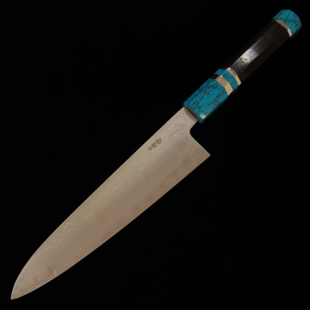 三浦佩MIURA Obidama 牛刀 VG10 ダマスカス カスタムハンドル (210mm)