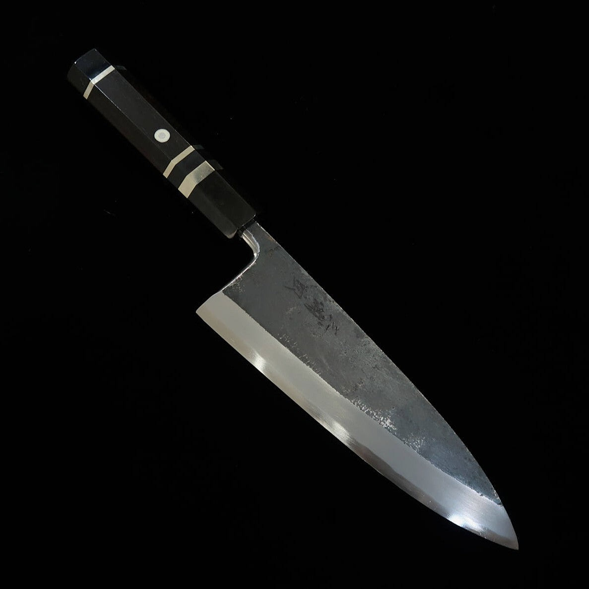 三浦頂 MIURAItadaki 出刃 白紙二号 黒打 黒檀銀巻柄 (180mm)