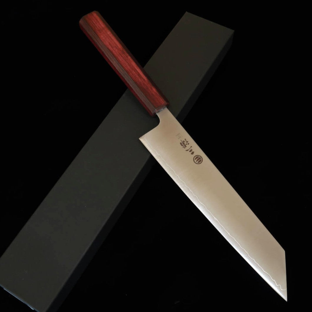 三浦MIURA 切付牛刀 440C 磨き 紫樫八角柄(210mm)